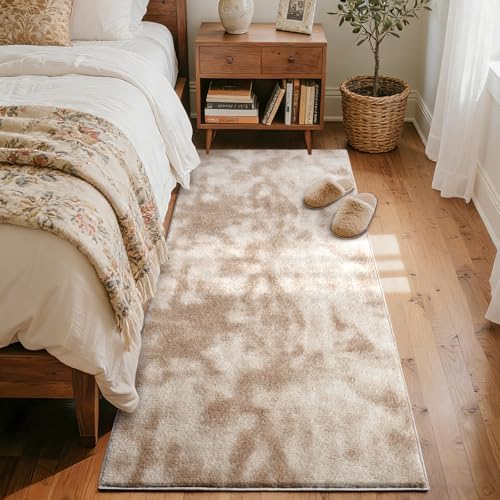 2x6 Tie-dye Light Tan Runner Rug Non-Slip Washable for Hallway Kitchen - Image 2