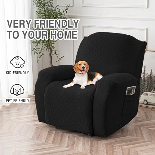Genina Waterproof Recliner Chair Cover,1 Seat Couch Cover,Black - Image 4