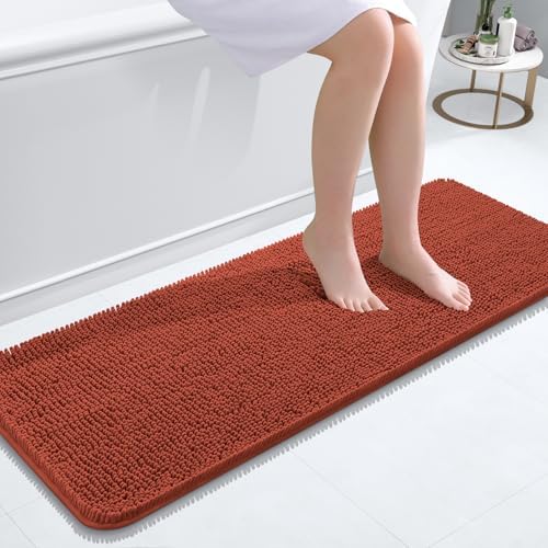 OLANLY Bathroom Runner Rugs 47x17, Extra Soft Absorbent Chenille Bath Rugs by OLANLY