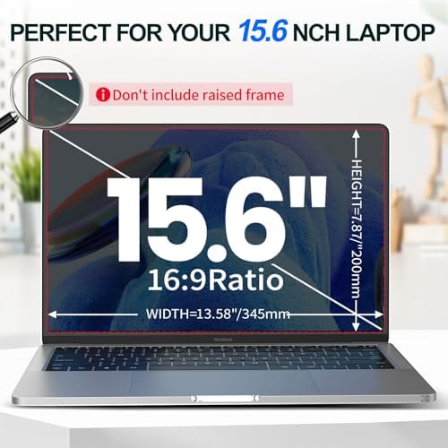 2Pack Magnetic 15.6 Inch Laptop Privacy Screen 16:9 Aspect Ratio, Removable Anti-Blue/Glare Protector Film, Anti Spy Desktop Security Private Filter 15.6in - Image 4