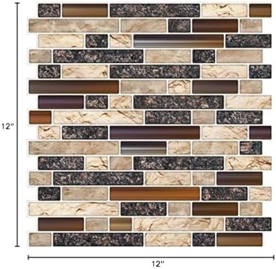 STICKGOO Thicker Design Peel and Stick Tile Backsplash, 12”×12”Stick on Backsplash for Kitchen, Self Adhesive Tile Stickers for Kitchen Backsplash and Bathroom(10 Sheets, Sand Brown) - Image 7