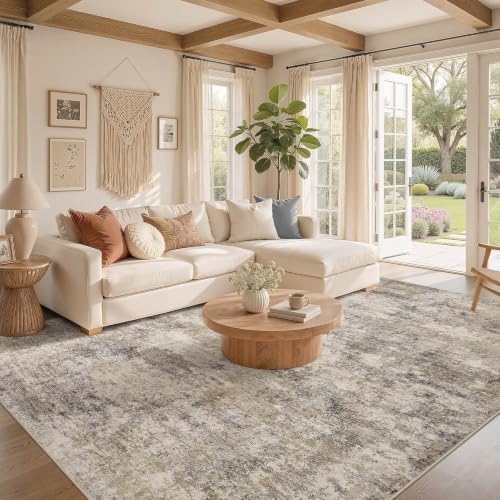 Nakagishi Boho 10x12 Area Rug Living Room Rugs Machine Washable Brown Grey - Image 2