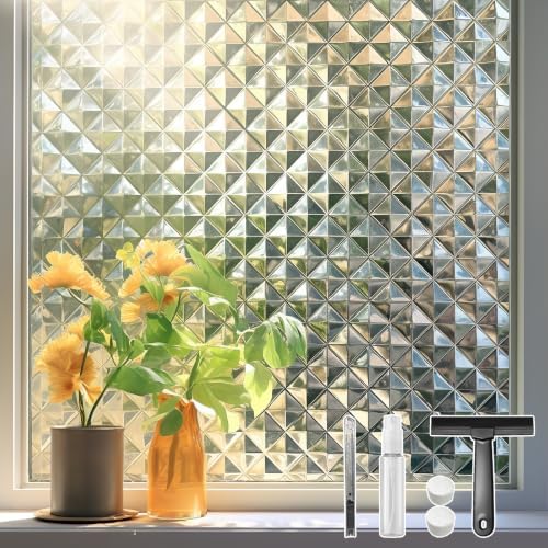 Qualsen Window Privacy Film, Stained Glass Decorative Film, 11.8'' x 78.7'' by Qualsen