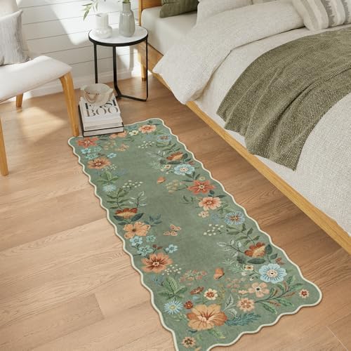 Lahome Floral Washable Runners for Hallways, 2x5 Kitchen Runner Non-Slip - Image 2