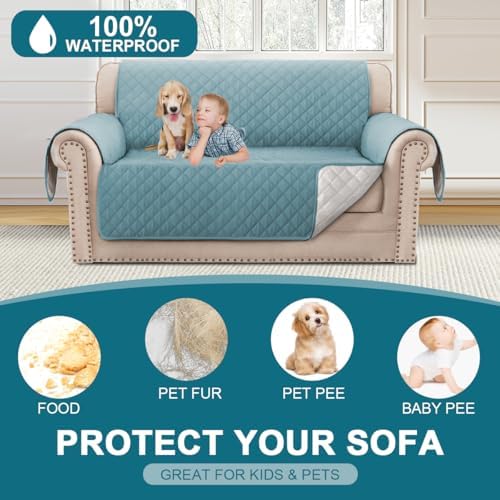 Turquoize 100% Waterproof Sofa Covers Couch Cover for Dogs, Loveseat 54" - Image 2