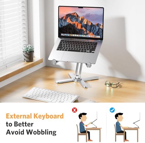 OMOTON 360° Rotating Laptop Stand and Foldable & Portable Laptop Stand for Desk - Image 4