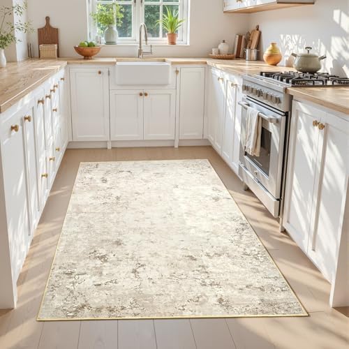 Toneed 4x6 Washable Non Slip Abstract Area Rugs for Bedroom Living Room - Image 2