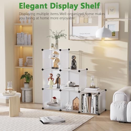 C&AHOME 6-Cube Storage Organizer Cube Shelf Closet Storage Bookcase, White - Image 3