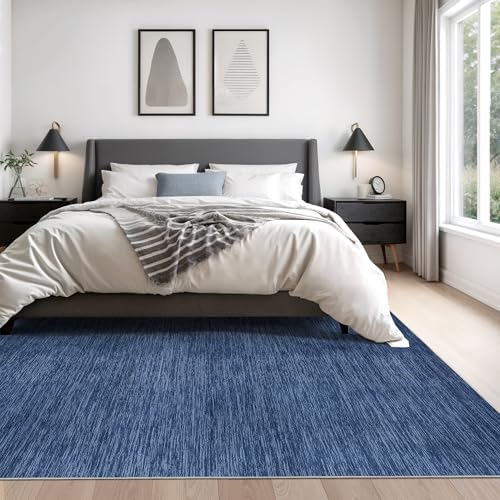 Valenrug 9x12 Area Rug Non Slip, Large Washable Rugs for Living Room Navy - Image 3