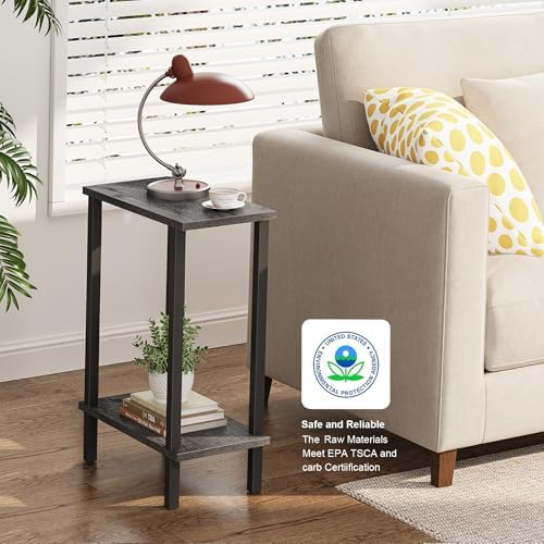 TUTOTAK Narrow Side Table, 2-Tier Small End Table for Couch - Image 5