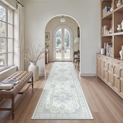 Madane Runner Rug 2x10 Rugs for Hallways, Non-Slip Rug Runners, Sky Blue - Image 4