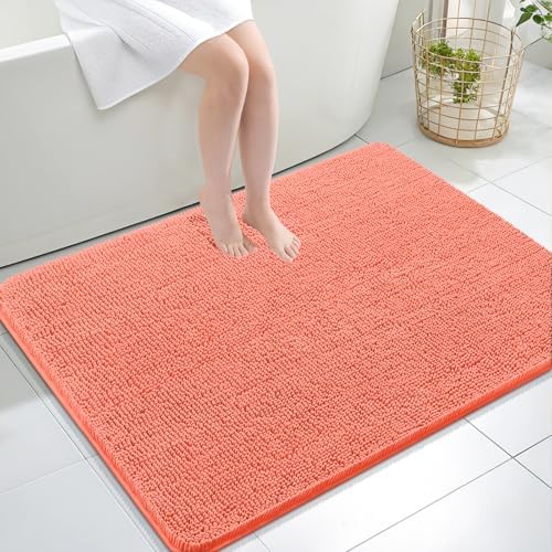 OLANLY Large Bathroom Rugs 40x32, Extra Soft Absorbent Chenille Bath Rugs by OLANLY