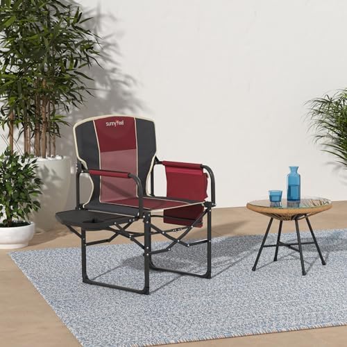 SUNNYFEEL Oversized Camping Chair Portable Directors Chairs with Side Table - Image 2