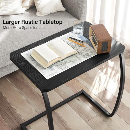 SRIWATANA Black C Shaped Side Table, Vintage End Table for Sofa Couch Bed - Image 6