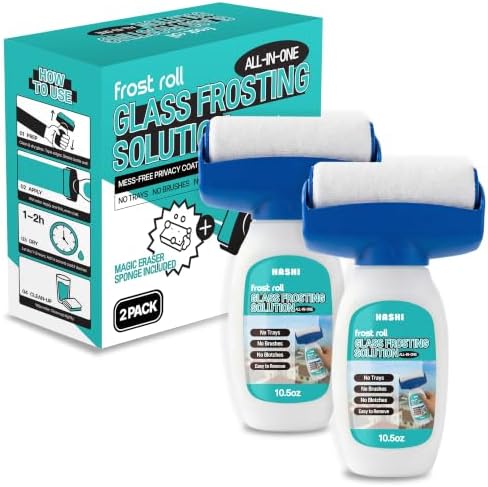 HA SHI Frosted Glass Paint 2 Pack, Window Privacy Film Roller, 21.2oz by HASHI