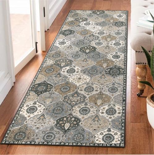 Lahome Moroccan Kitchen Runner, 2x5 Washable Runners for Hallways Non Slip by Lahome
