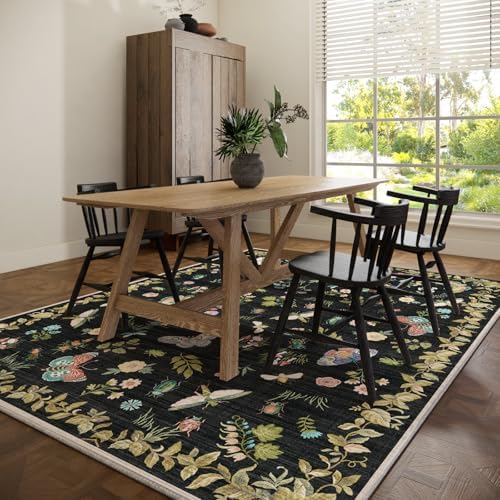 Machine Washable Rug for Living Room: 9x12 Area Rugs Vintage Bedroom Rug Stain Resistant Non Slip Low Pile Soft Carpet for Bedroom Kitchen Dining Room Nursery Kids Room Farmhouse Home Office - Image 6