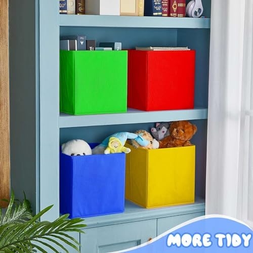 Yinder 12 Pcs Cube Storage Bin Rainbow 10.5''x10.5''x11'' Storage Cubes - Image 5
