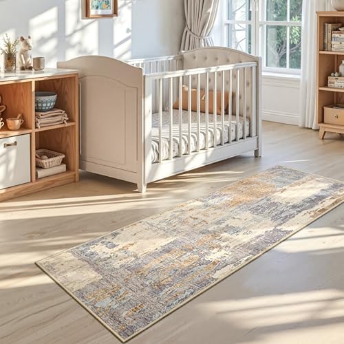 Toneed Washable 2x6 Non-Slip Abstract Runner Rug for Hallway Kitchen - Image 5