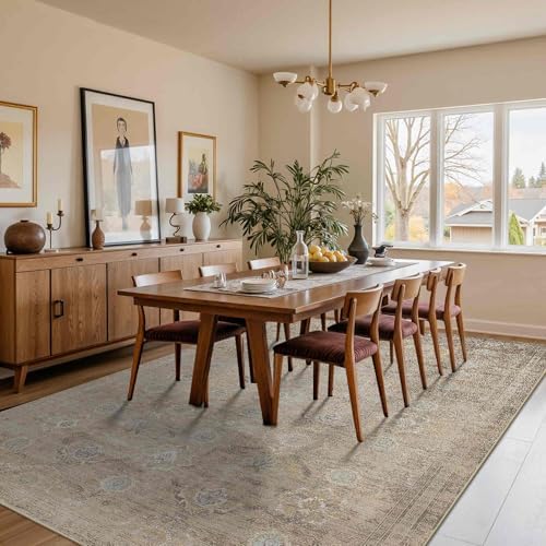 Rugxara Beige 6x9 Area Rugs Washable Rug for Living Room Dining Bedroom - Image 3