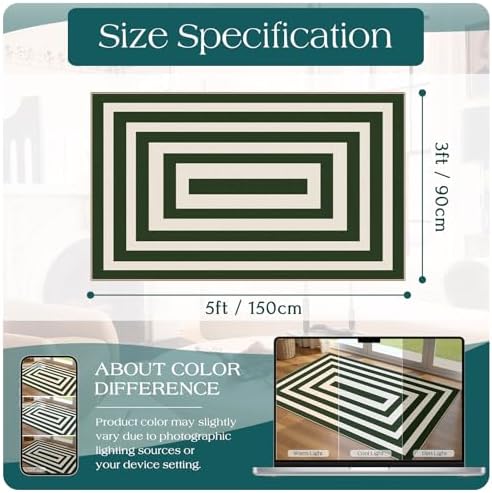 3x5 Modern Entry Rug - Washable Indoor Outdoor Mats for Front Door - Image 2