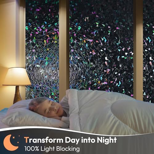 Haton Rainbow Blackout Window Film, Total Light Blocking 23.6" x 78.7" - Image 2