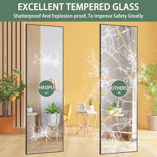 Hasipu Door Mirror Full Length, 51 x 16 Inch Full Body Wall Mirror Over The Door Hanging Mirror for Bedroom, Living Room, Cloakroom - Image 4