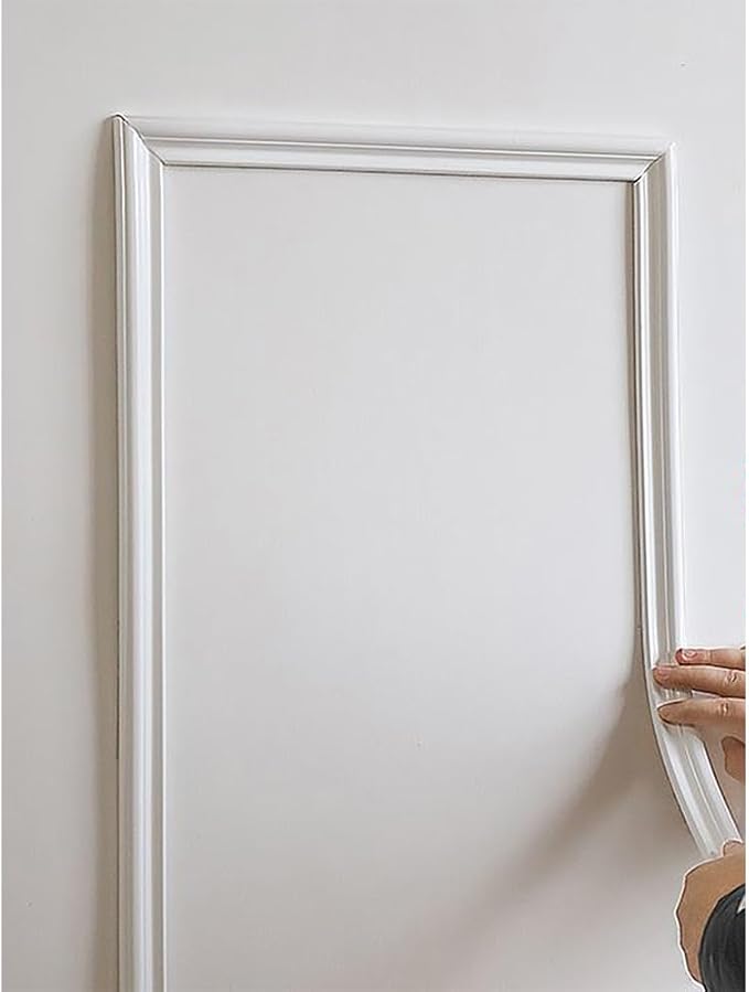 Peel and Stick Flexible Wall Molding Trim Self Adhesive Decorative Strips, DIY 3D Ceiling Trim for Home Décor on Cabinet Door Mirror Frame, 1.3in(W) ×16ft(L), White - Image 2
