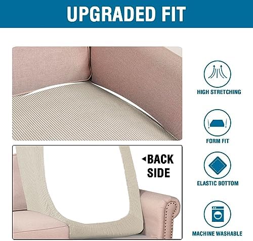 H.VERSAILTEX Super Stretch Individual Chaise Cover Sectional Couch Covers for L Shaped Sofa Both Left/Right Featuring Thick Jacquard Textured Twill Fabric (1 Piece Chaise Cover, Island Fossi) - Image 6