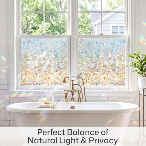 Coavas Rainbow Window Privacy Film, Stained Glass Cling, 17.5" x 78.7" - Image 3