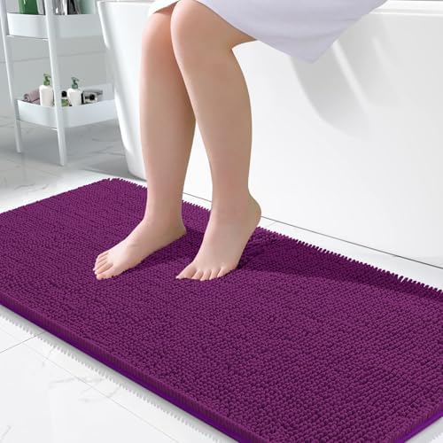 OLANLY Bathroom Runner Rugs 45x27, Extra Soft Absorbent Chenille Bath Rugs by OLANLY