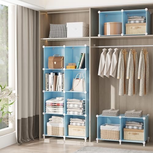 AWTATOS Cube Storage Organizer, Closet Organizers, 6 Cube Shelf, Blue - Image 5