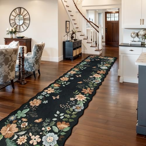 Lahome Floral Hallway Runner Rug, 2'6''x10' Soft Washable Kitchen Runner - Image 2