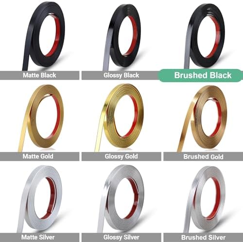 Gaahing 196.8" x 1.5" Brushed Black Molding & Wall Trim, Flexible Peel and Stick Decorative Strip for Tile, Mirror, Ceiling, Floor, Panel, Cabinet - Image 4
