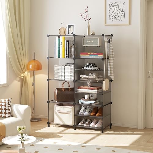 AWTATOS Closet Organizer 8 Cube Storage Shelves, Grey - Image 2
