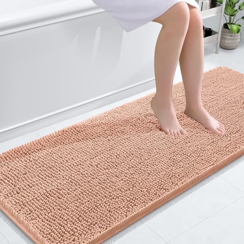 OLANLY Bathroom Runner Rugs 59x24, Extra Soft Absorbent Chenille Bath Rugs by OLANLY