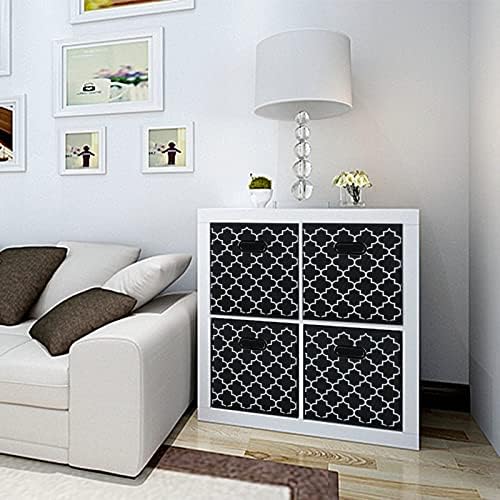 Fabric Cloth Storage Bins,Fabric Cube Organizer with Dual Handles Foldable Cube Storage Baskets for Home Bedroom Storage,Set of 3,(Black light) - Image 4