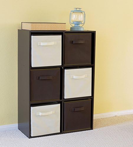 Simple Houseware Foldable Cube Storage Bins, 11-Inch Brown, 6-Pack Fabric Cubes Organizer for Closet or Shelves - Image 5