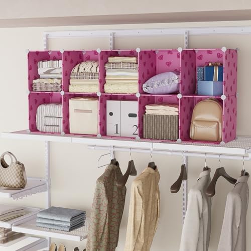 UNKU 6 Cube Storage Organizer, Closet Organizer Storage Shelves,Pink - Image 6