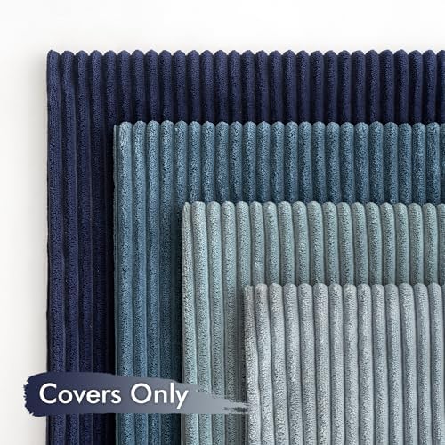 MIULEE Soft Corduroy Decorative Throw Pillow Covers Blue Navy Series 18x18 - Image 6