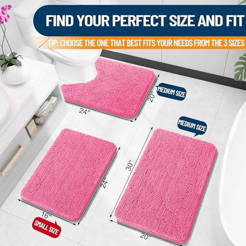OLANLY Toilet Rugs U-Shaped 24x20, Soft Absorbent Chenille Contour Rugs - Image 2