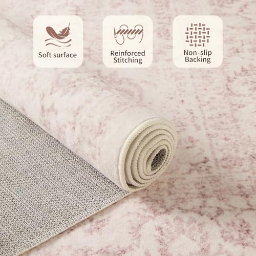 Rugxara Pink 8x10 Area Rugs,Large Rugs for Living Room - Image 5