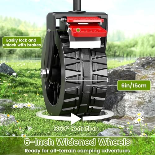 Blomoba Collapsible Wagon Cart with Wheels, 330lbs Heavy Duty Wagon, Grey - Image 5