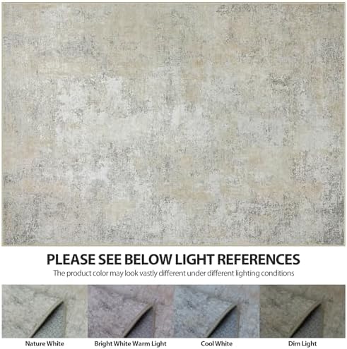 5x7 Area Rugs for Living Room Washable Bedroom Dining Room Beige Grey - Image 7