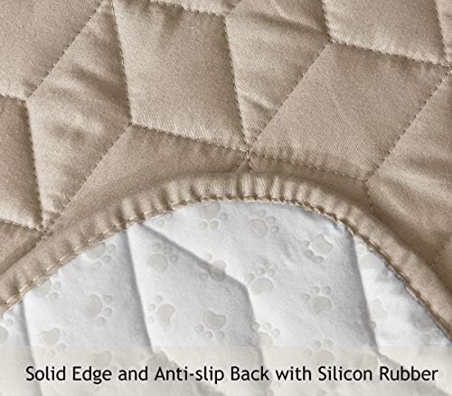 Ameritex Couch Sofa Slipcover 100% Waterproof Nonslip Quilted Furniture Protector Slipcover for Dogs, Children, Pets Sofa Slipcover Machine Washable (Beige, 78'') - Image 5