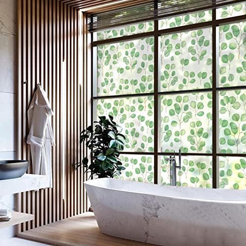 DKTIE Retro Leaves Pattern Two-Way Window Film Privacy 35.4" x 78.7" - Image 2