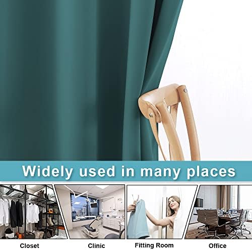 RYB HOME Room Divider Curtains Thermal Insulated Noise Reduce Extra Wide Privacy Panels for Kids Bedroom Nursery Laundry Room Partitions, Wide 180 inches x Long 96 inches, Teal, 1 Panel - Image 3