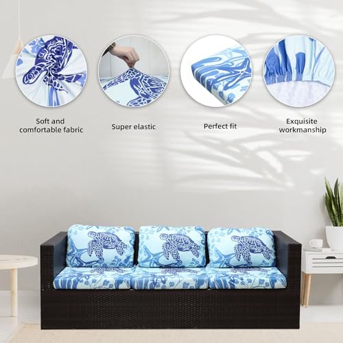 8 Pcs Outdoor Cushion Covers, Patio Sofa Cushion Covers Replacement - Image 4