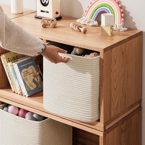 joybest 13inch Cube Storage Bins, Cotton Rope Woven Organizer Basket - Image 4