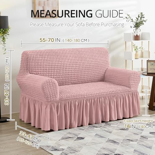 NICEEC Loveseat Covers Washable Love Seat Couch Covers Slipcover with Skirt - Image 6